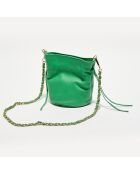 Eonora groene leren schoudertas - 17x19,5x15 cm