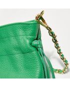 Eonora groene leren schoudertas - 17x19,5x15 cm