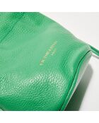 Eonora groene leren schoudertas - 17x19,5x15 cm