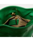 Eonora groene leren schoudertas - 17x19,5x15 cm