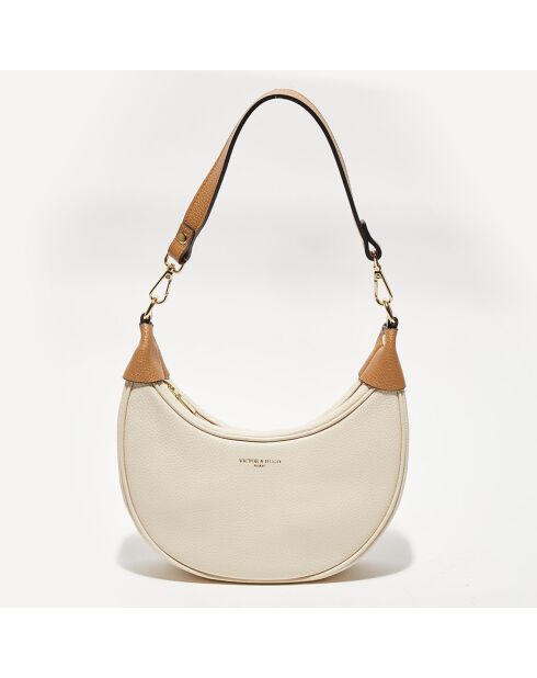 Sac porté épaule en Cuir Tiva blanc cassé - 23.5x13.5x6.5 cm