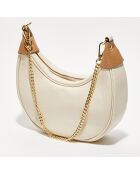 Gebroken witte Tiva leren schoudertas - 23,5x13,5x6,5 cm