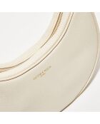Gebroken witte Tiva leren schoudertas - 23,5x13,5x6,5 cm