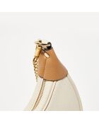 Gebroken witte Tiva leren schoudertas - 23,5x13,5x6,5 cm