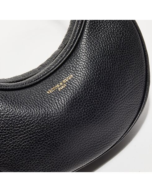 Bandolera de piel negra Tiva - 23,5x13,5x6,5 cm