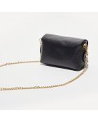 Sac bandoulière en Cuir Brise noir - 16x10x9 cm
