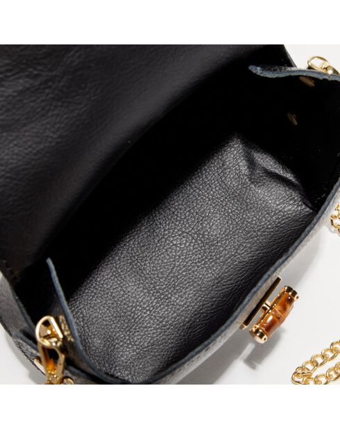 Sac bandoulière en Cuir Brise noir - 16x10x9 cm