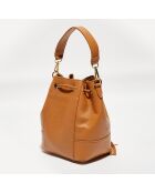 Mini Livy Beuteltasche aus Leder, Camel, 18 x 21,5 x 11 cm