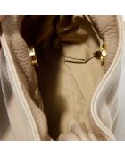 Sac bandoulière en Cuir Eonora beige - 17x19.5x15 cm