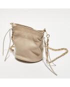 Sac bandoulière en Cuir Eonora beige - 17x19.5x15 cm