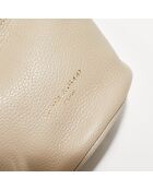 Sac bandoulière en Cuir Eonora beige - 17x19.5x15 cm