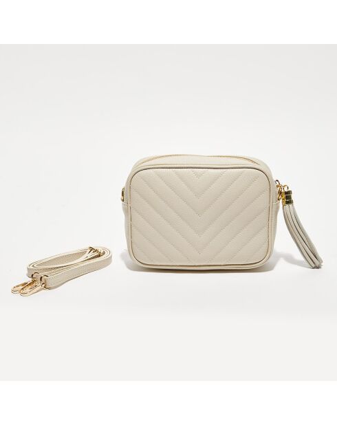 Sac bandoulière en Cuir Nat beige - 20x15x6 cm