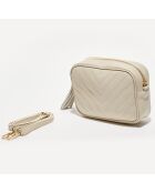 Sac bandoulière en Cuir Nat beige - 20x15x6 cm