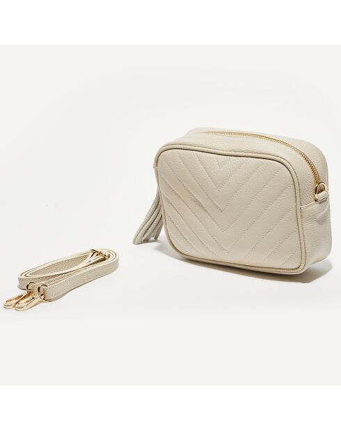 Sac bandoulière en Cuir Nat beige - 20x15x6 cm