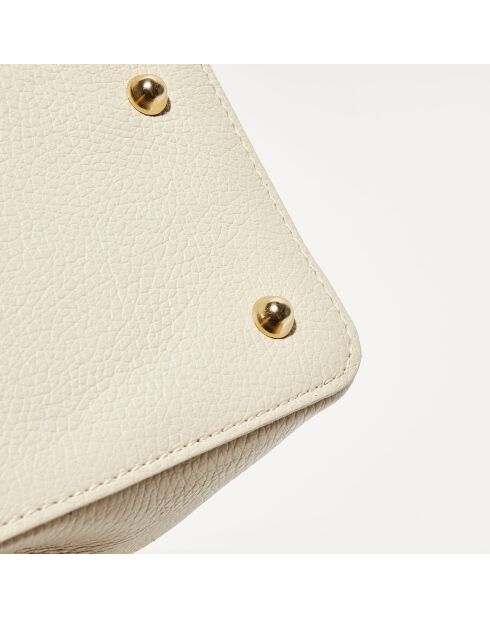 Sac seau en Cuir Mini Livy blanc cassé - 18x21.5x11 cm