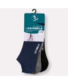 3 Paar Dominique Socken schwarz/grau/marineblau