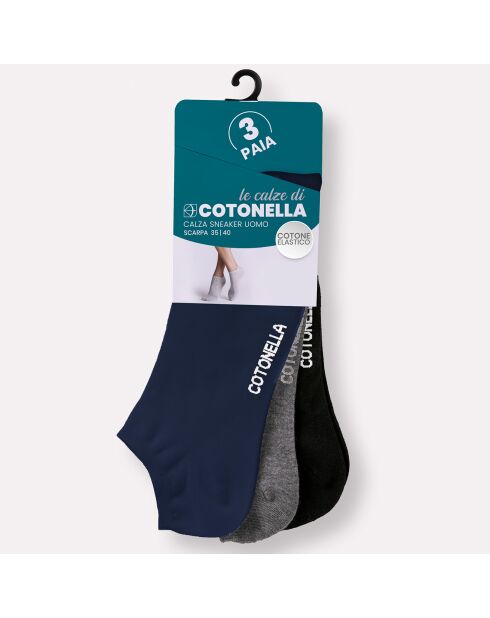 3 Paar Dominique Socken schwarz/grau/marineblau