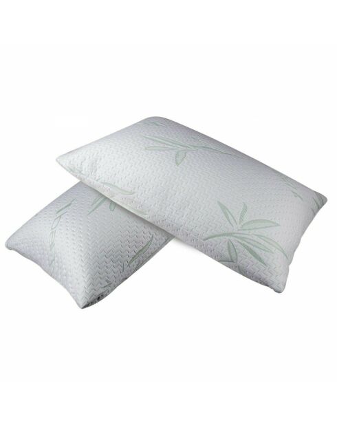 2 protectores de almohada de bambú impermeables blancos