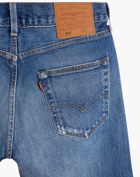 Gerade geschnittene, blau gewaschene Jeansshorts