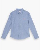 Chemise en Coton Slim Battery bleue