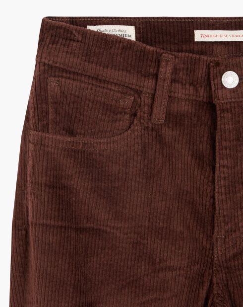 Pantalon en Velours côtelé 724 High Rise  marron