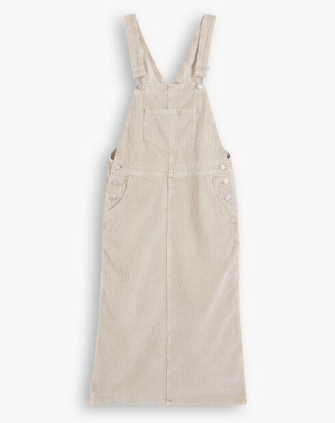 Robe salopette en Velours côtelé Hendrix beige