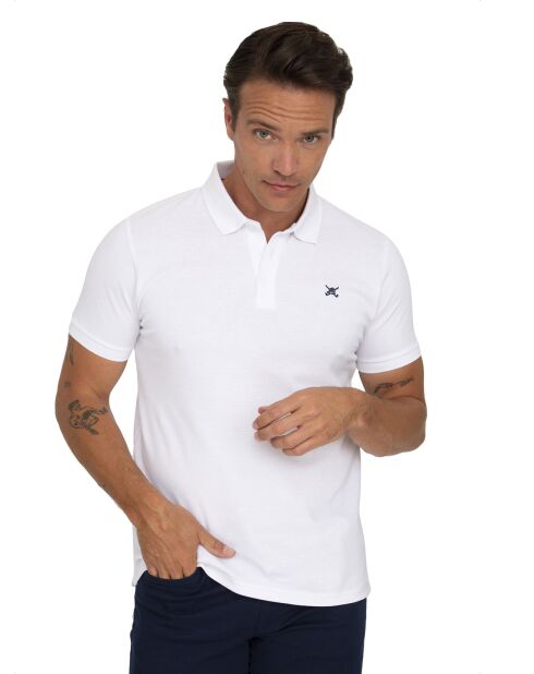 Polo manches courtes blanc/écru