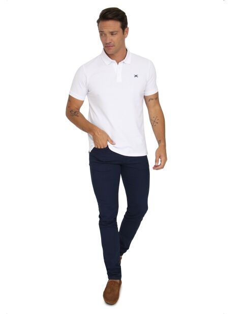 Polo manches courtes blanc/écru