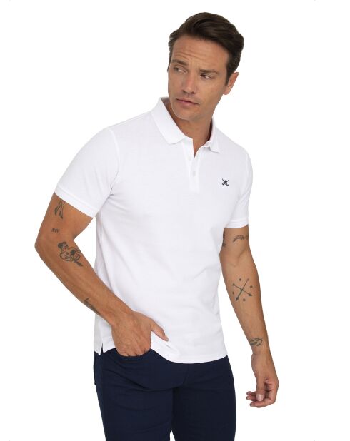 Polo manches courtes blanc/écru