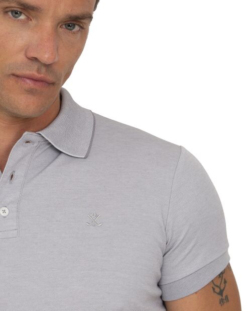Polo manches courtes Interlok gris clair