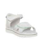 Weiße/grüne Dona-Ledersandalen