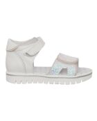 Sandalias Eleo de piel blanca/rosa