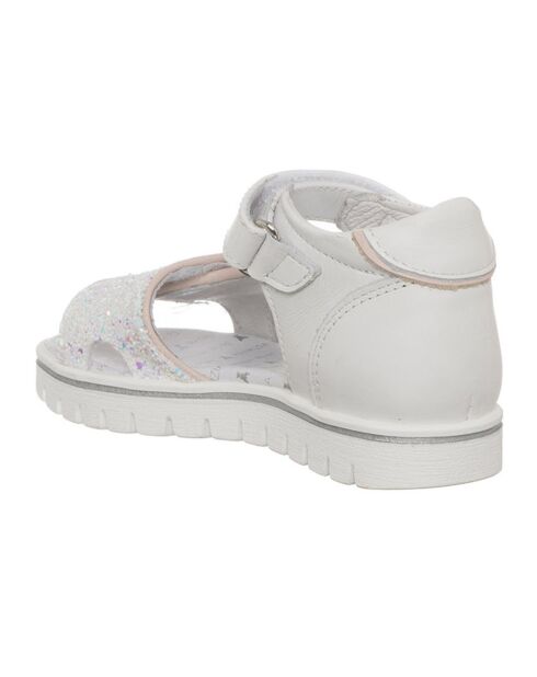 Sandalias Eleo de piel blanca/rosa