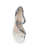 Dream weiß/schwarze Ledersandalen