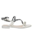 Dream weiß/schwarze Ledersandalen