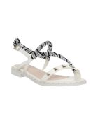 Dream weiß/schwarze Ledersandalen