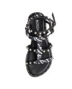 Schwarze Juni Ledersandalen