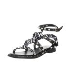 Schwarze Juni Ledersandalen