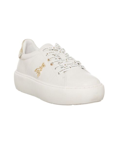Sneakers en Cuir Off blanc cassé
