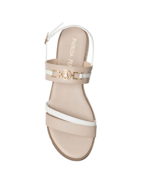 Cilia beige/weiße Sandalen