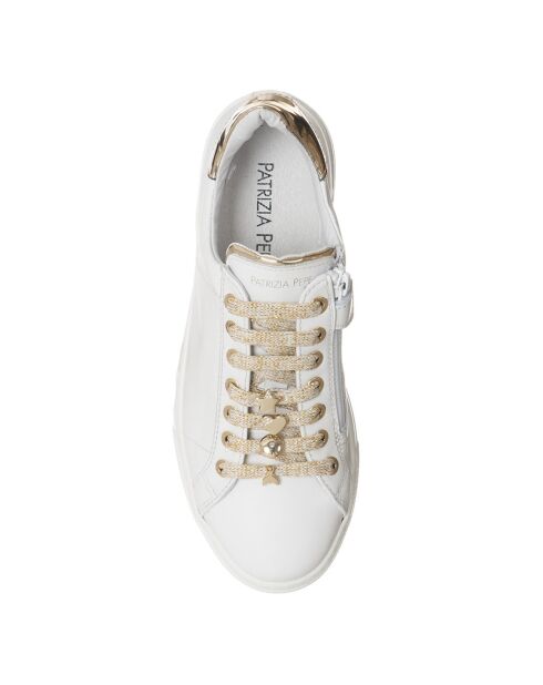 Sneakers en Cuir Voda blanc/doré
