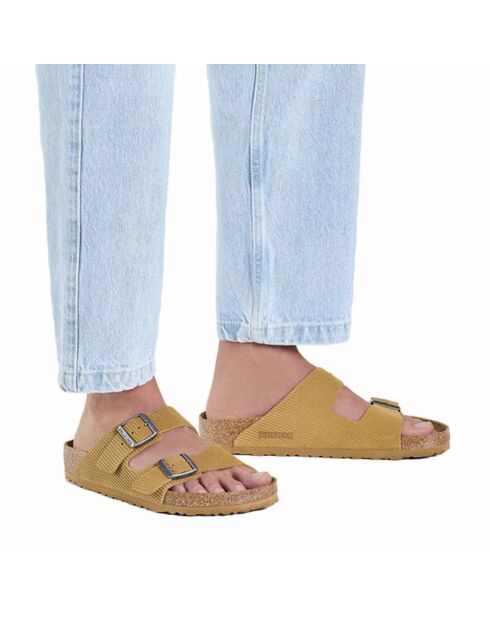 Mules en Velours de Cuir Arizona cognacs