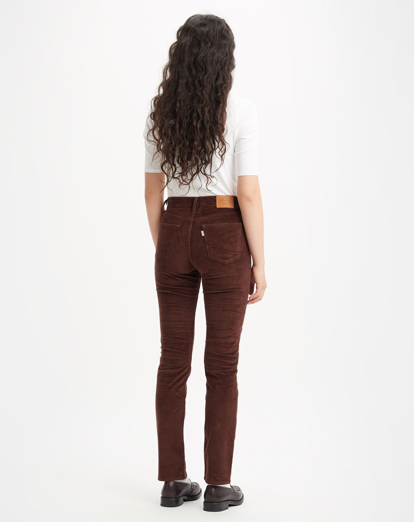 Pantalon en Velours côtelé 724 High Rise  marron