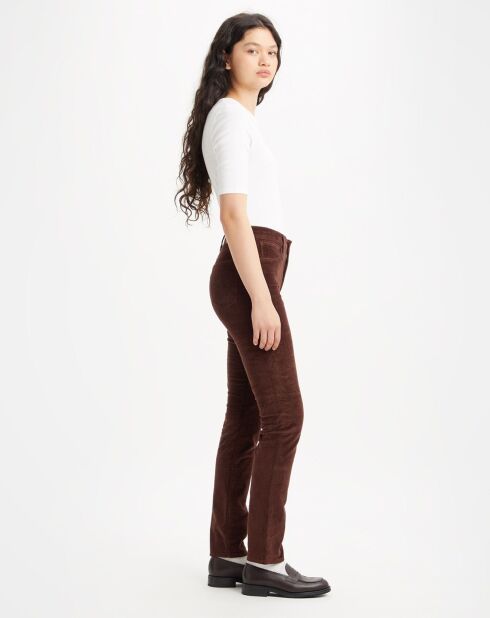 Pantalon en Velours côtelé 724 High Rise  marron