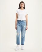 Jean 501 Crop coupe droite bleu