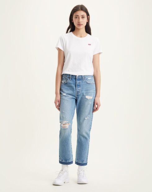 Jean 501 Crop coupe droite bleu
