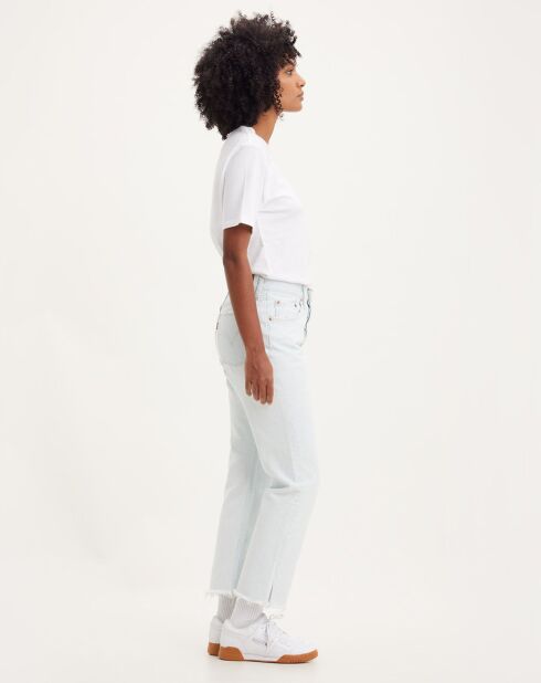 Jean 501 Crop taille haute bleu clair