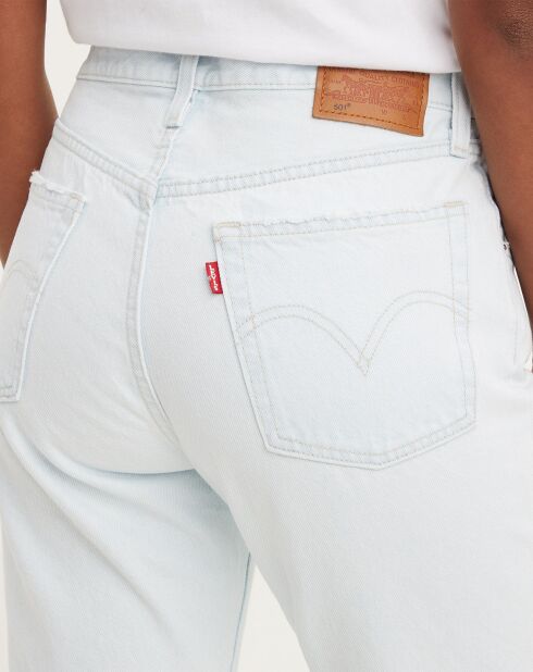 Jean 501 Crop taille haute bleu clair