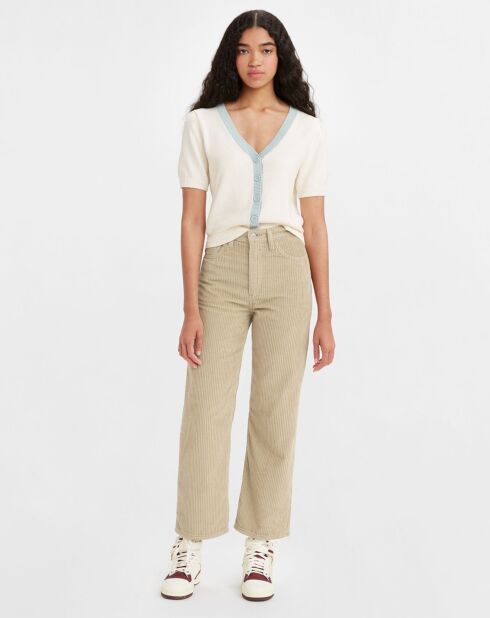 Pantalon ample en Velours côtelé Ribcage beige
