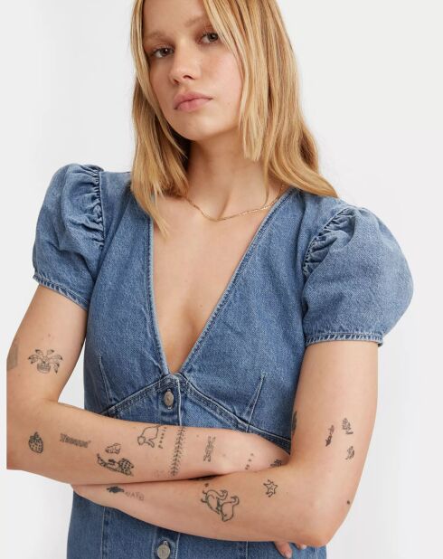 Robe en jean courte Erin 90's bleue